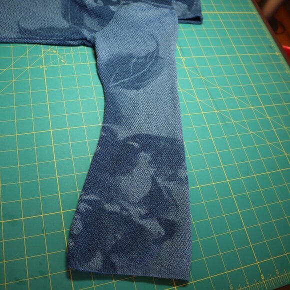 INC Womens Open Knit Cold Shoulder Blue Boho Top Size Large - Picture 9 of 16